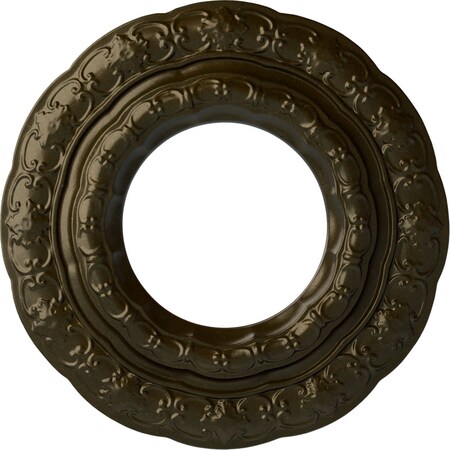 Ekena Millwork Lisbon Ceiling Medallion (Fits Canopies up to 7"), Hand-Painted Green Gold, 15 3/8"OD x 7"ID x 1"P CM15LIGGS